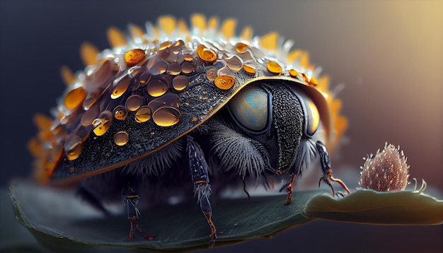 Insecto Macro Ojo Ciencia Belleza en la naturaleza IA generativa