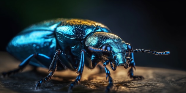 Insecto realista en la naturaleza.