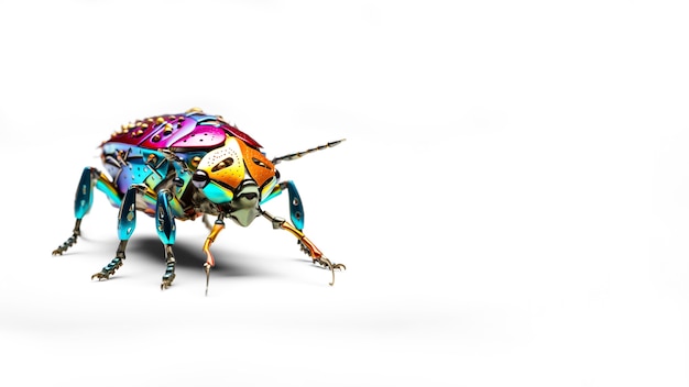 Insecto robótico en el estudio con espacio de copia