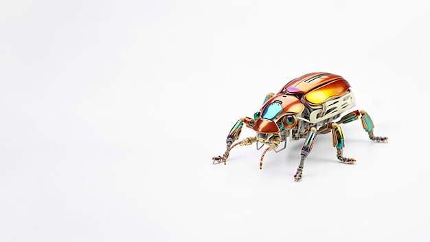Insecto robótico en el estudio con espacio de copia