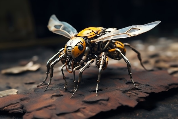 Foto gratuita insecto robótico macro