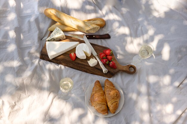 Inspiración de comida casera de alto ángulo