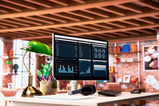 Interfaz de usuario de la aplicación financiera en la pantalla del PC que muestra los ingresos de la empresa