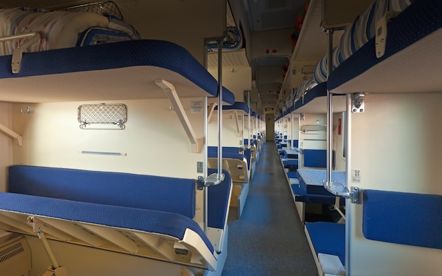 Interior, cama, tren