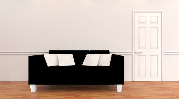Interior de casa con sofá moderno