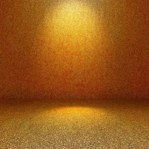 Interior de la habitación 3D brillo de oro