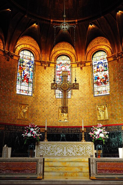 Interior de la iglesia de la trinidad de Boston