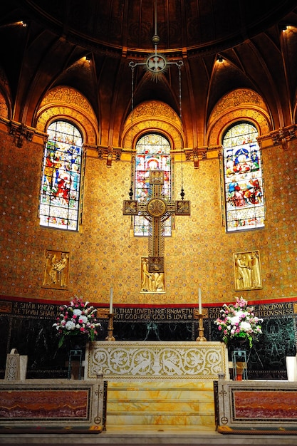 Interior de la iglesia de la trinidad de Boston