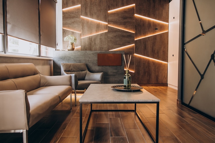 Foto gratuito interior plano vacío con elementos de decoración