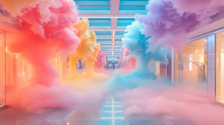 Foto gratuito el interior soñador del centro comercial