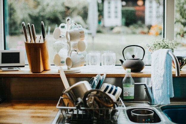 Interiores de una cocina hogareña