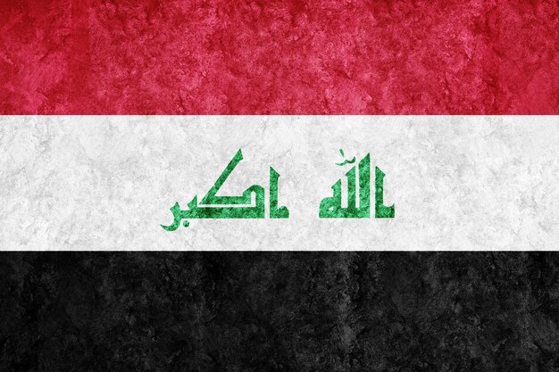 Irak Bandera metálica, bandera texturizada, bandera grunge