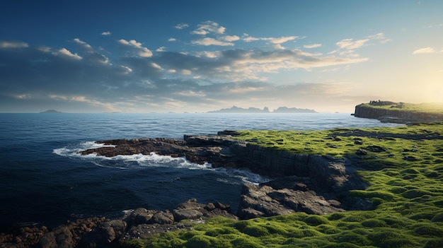 Foto gratuita una isla solitaria en medio del mar.