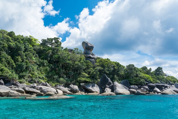 Isla tropical del paisaje marino de la naturaleza del verano