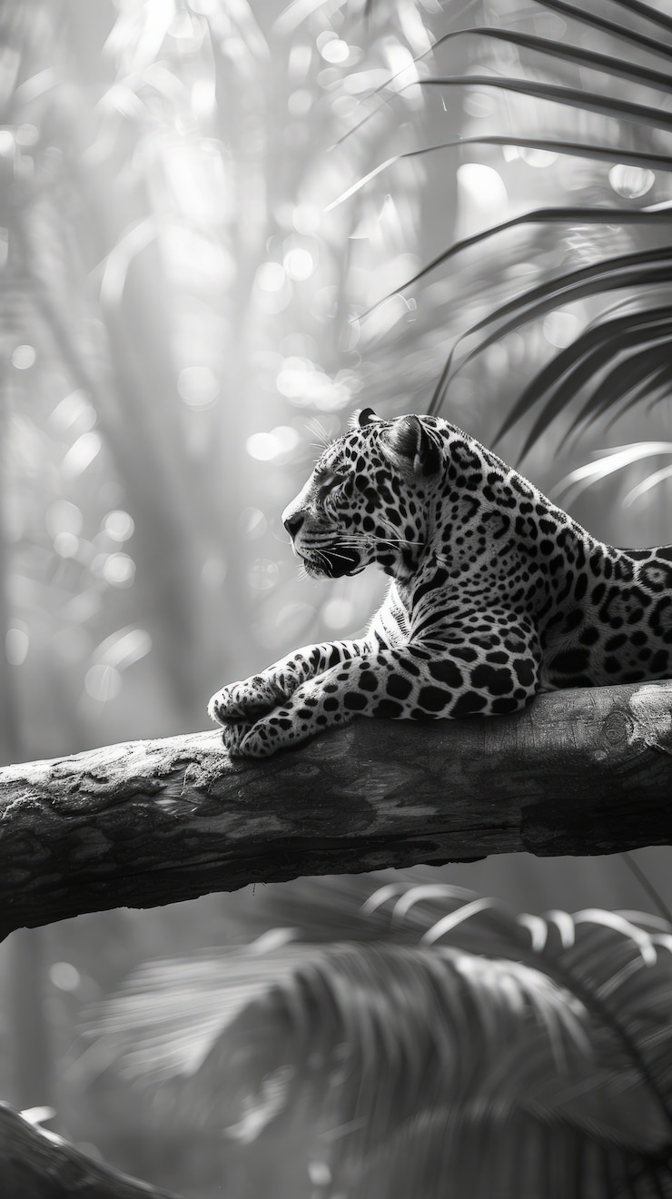 El jaguar blanco y negro en la naturaleza