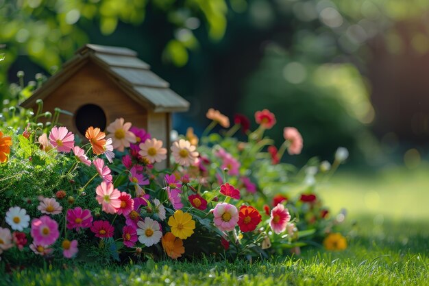 Jardín sostenible fotorrealista con plantas de cultivo casero