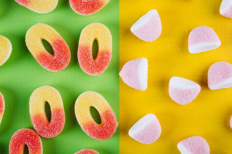 Foto gratuito jelly rings y dulces