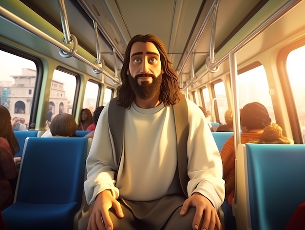 Jesús Cristo en el autobús.