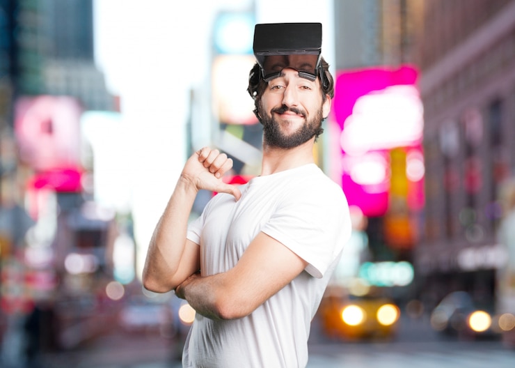 Foto gratuito joven expresión divertida
