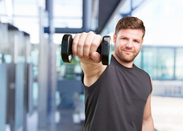 joven hombre de los deportes expresión feliz