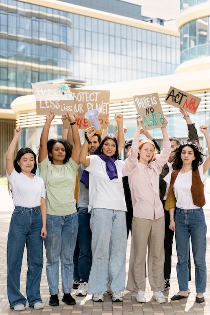 Jóvenes activistas tomando acción