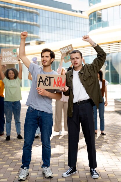 Jóvenes activistas tomando acción