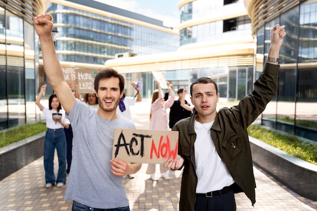 Jóvenes activistas tomando acción