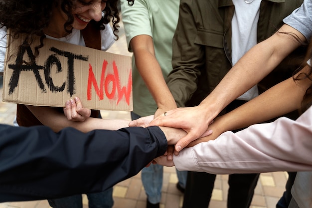 Jóvenes activistas tomando acción