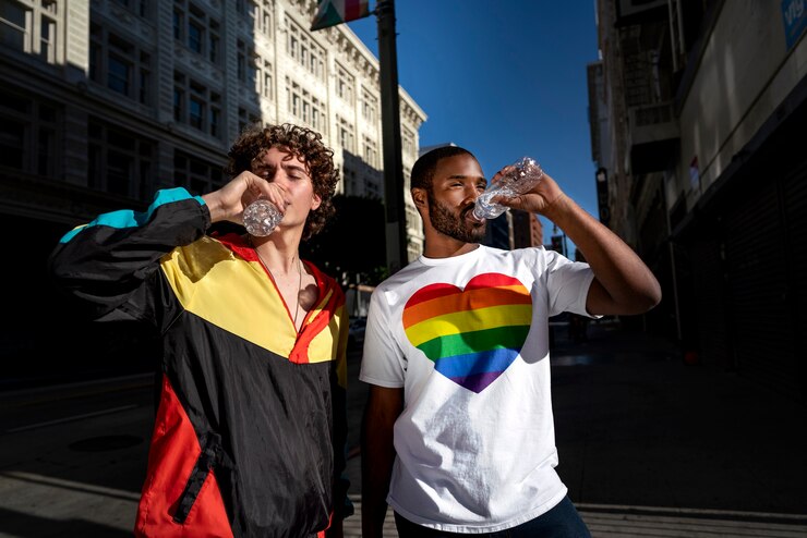Foto gratuito los jóvenes celebran el mes del orgullo