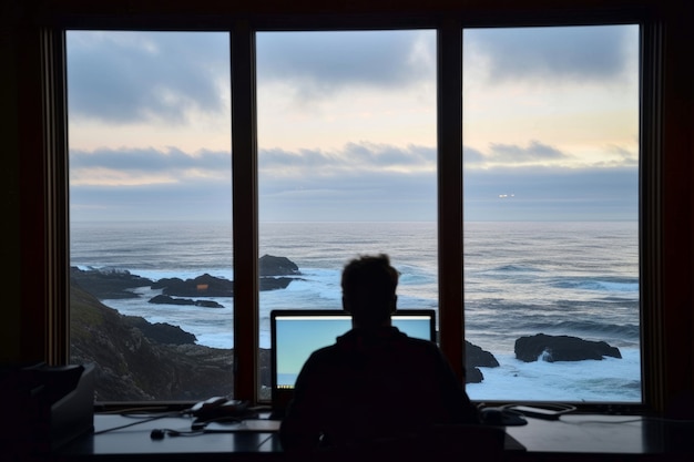 Foto gratuita jóvenes diversos siendo nómadas digitales y trabajando remotamente desde lugares de ensueño