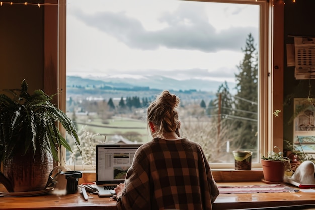 Foto gratuita jóvenes diversos siendo nómadas digitales y trabajando remotamente desde lugares de ensueño