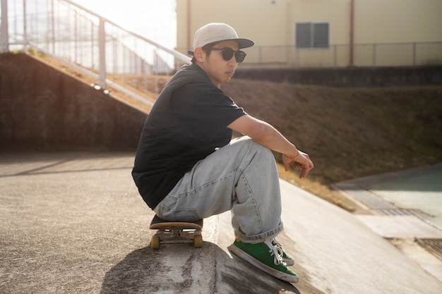 Jóvenes patinando en Japón