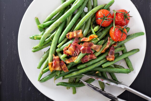 Judías verdes con tocino