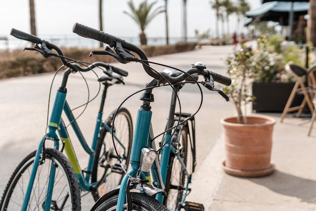 Juego de bicicletas al aire libre.