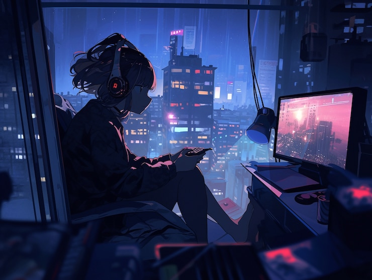 Foto gratuito juego de personajes de anime estéticos