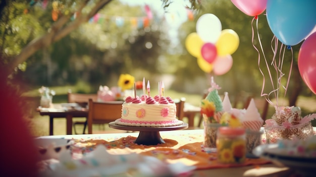 Foto gratuita juegos divertidos en la fiesta de cumpleaños en el fondo de la naturaleza