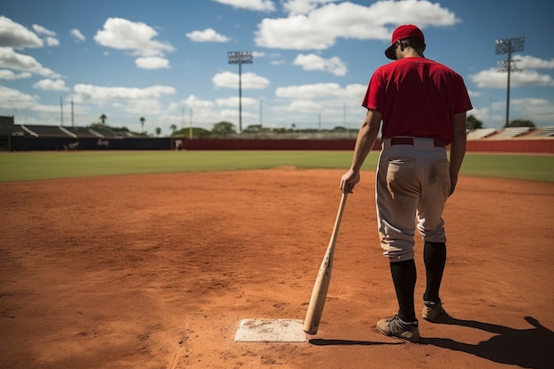 Foto gratuita jugador de béisbol en el campo durante un partido