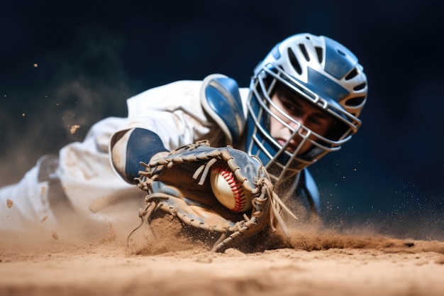 Foto gratuita jugador de béisbol en el campo durante un partido