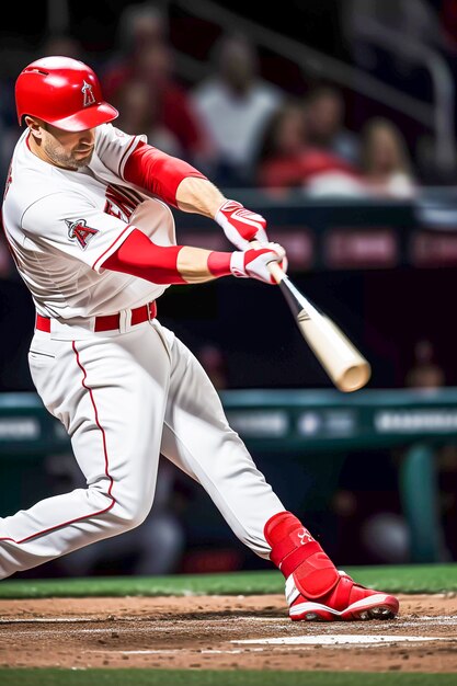 Jugador de béisbol golpeando la pelota