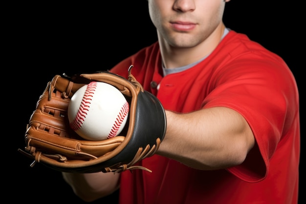 Foto gratuita jugador de béisbol masculino con la pelota