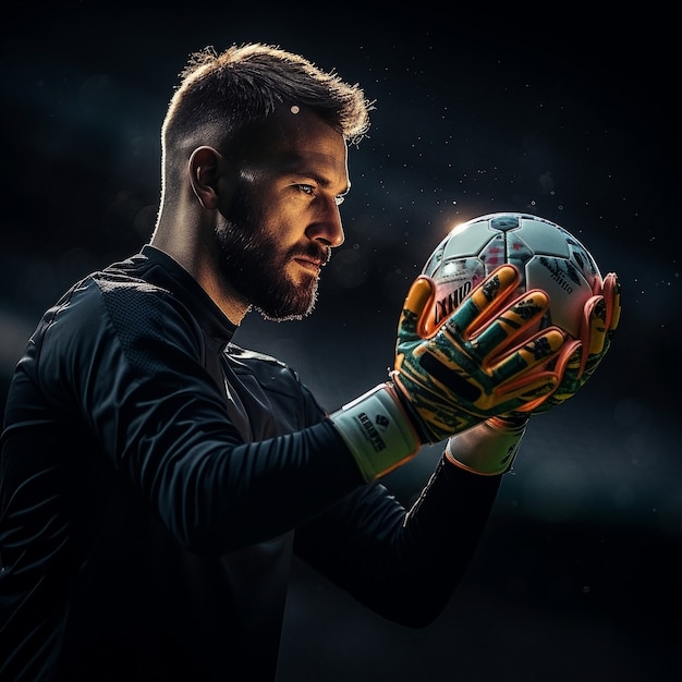 Foto gratuita jugador de fútbol con balón durante el partido.