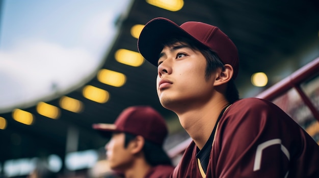 Jugadores de béisbol de tiro medio en el campo.