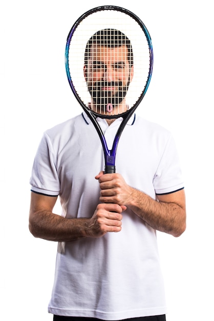 Jugando estilo de vida raqueta saludable adulto