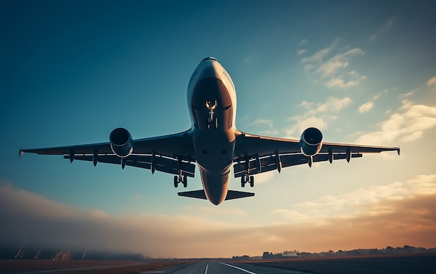 Foto gratuita jumbo jet volando en el cielo