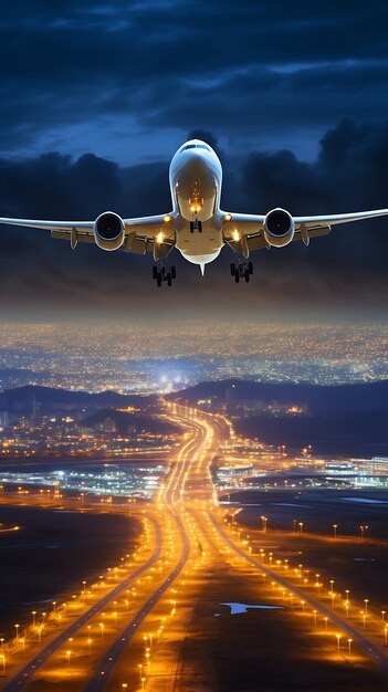 Jumbo jet volando en el cielo