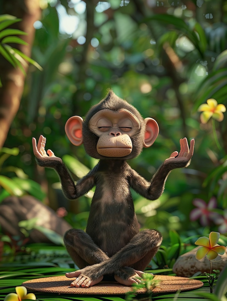 Photo Gratis karakter kartun 3d berlatih yoga