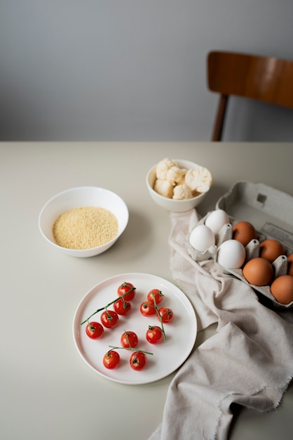 Foto gratuita keto dieta comida bodegón