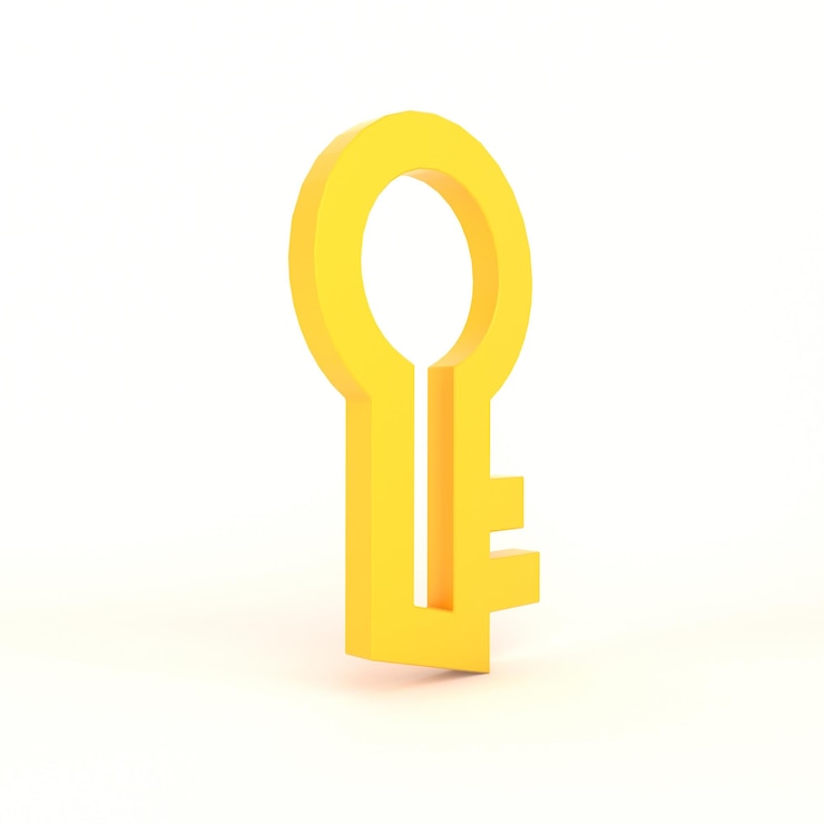 Photo Gratis key left side with white background