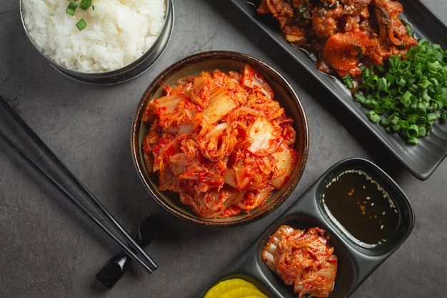 Kimchi listo para comer en un tazón