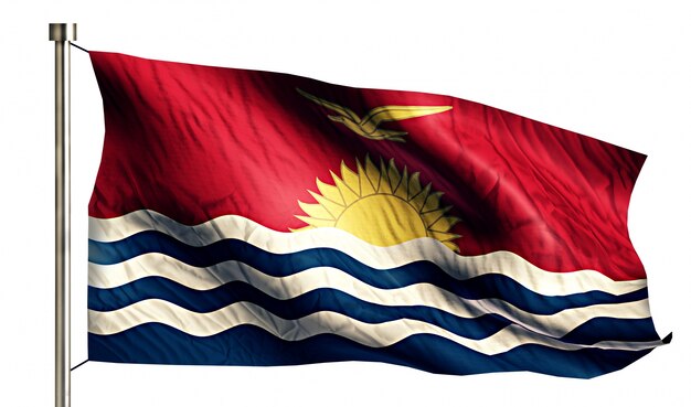 Kiribati Bandera Nacional aislado 3D Fondo blanco
